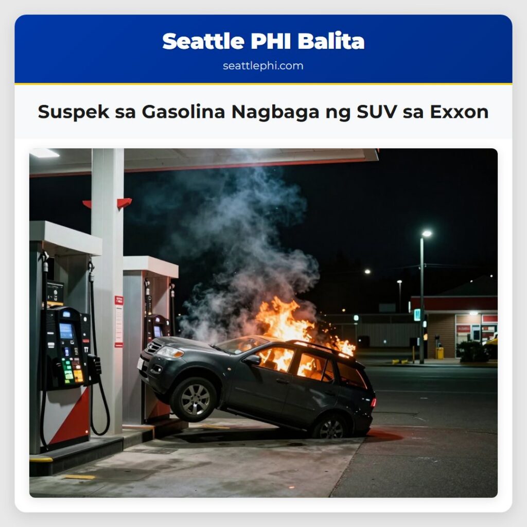 Suspek sa Gasolina Nagbaga ng SUV sa Exxon
