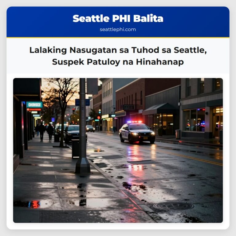 Lalaking Nasugatan sa Tuhod sa Seattle Suspek Patuloy na Hinahanap