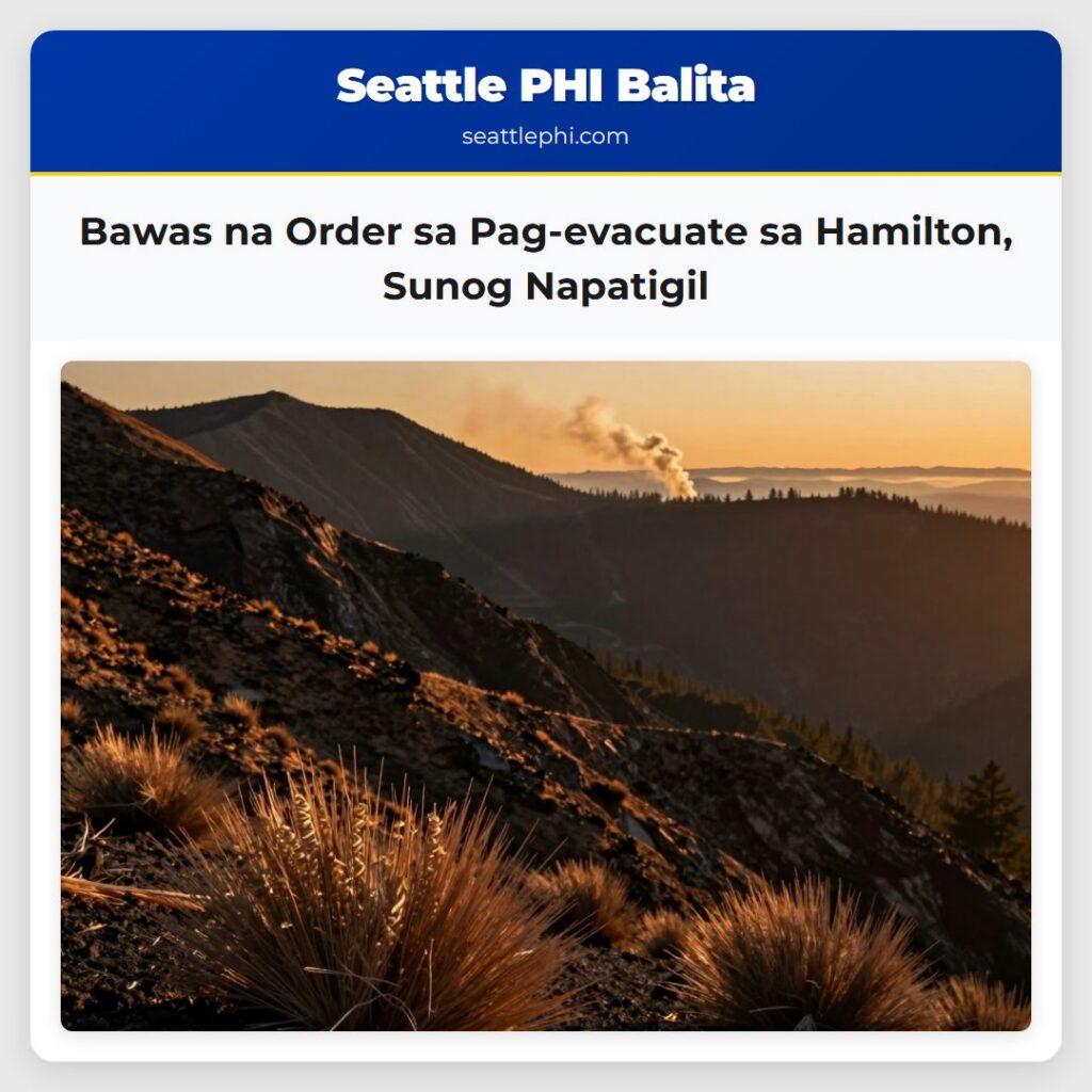 Bawas na Order sa Pag-evacuate sa Hamilton, Sunog