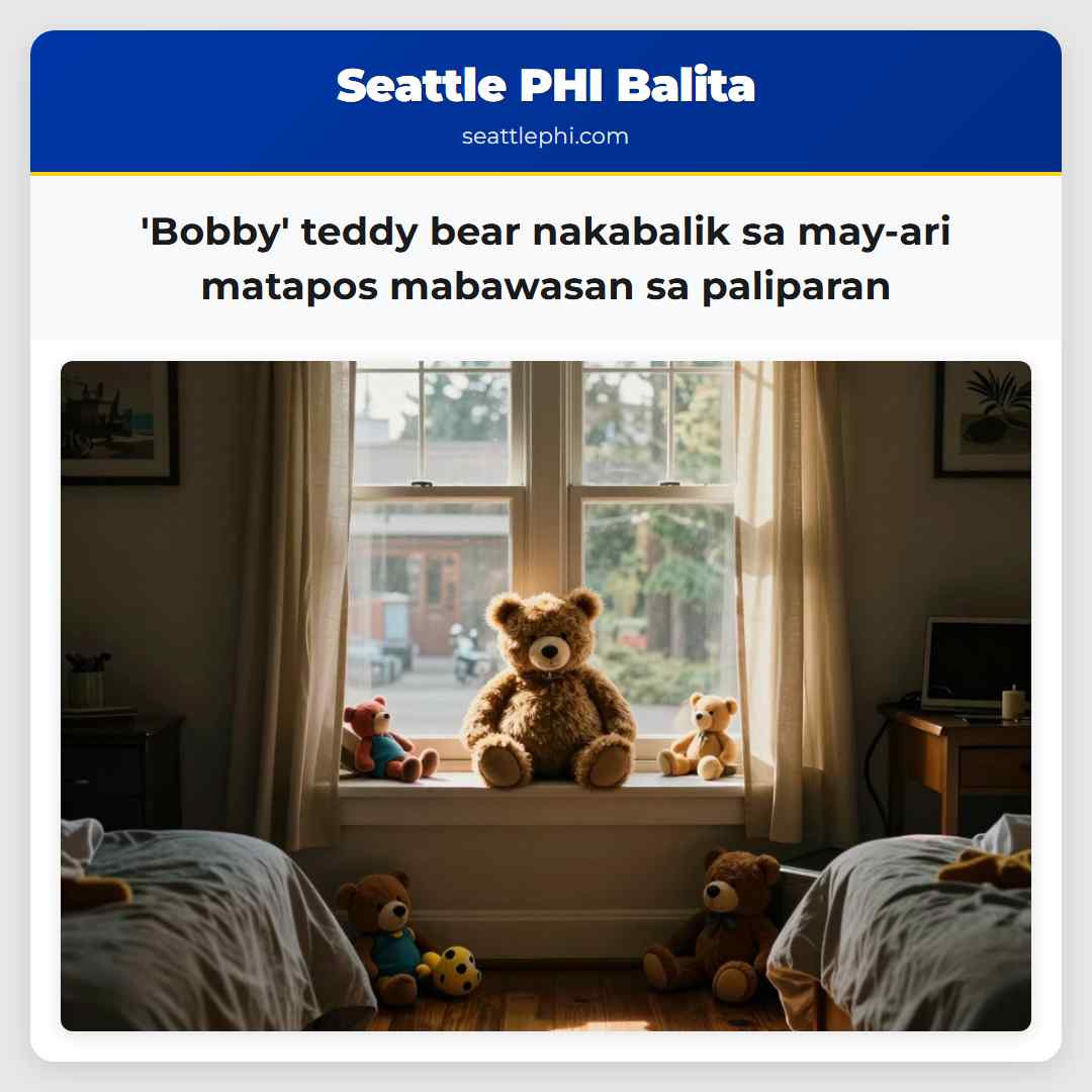 Bobby teddy bear nakabalik sa may-ari matapos mabawasan sa paliparan