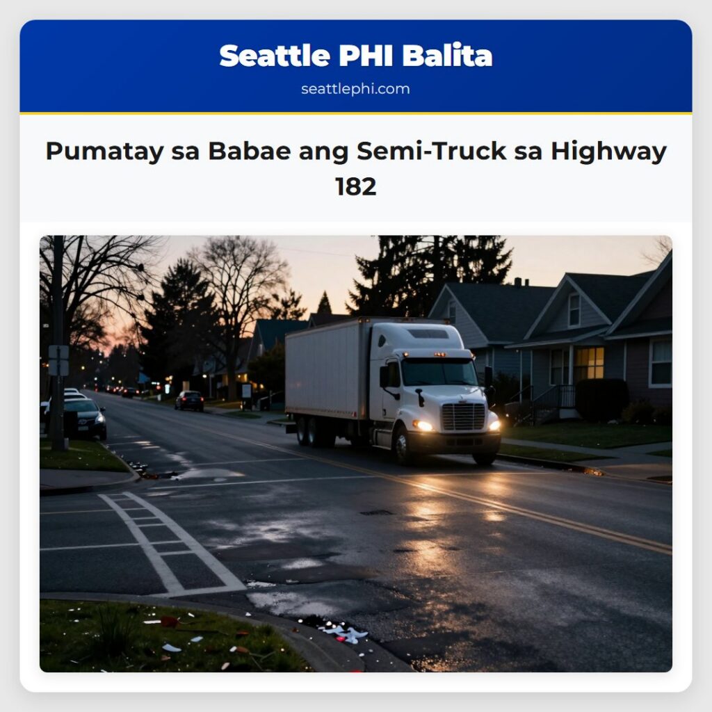 Pumatay sa Babae ang Semi-Truck sa Highway 182