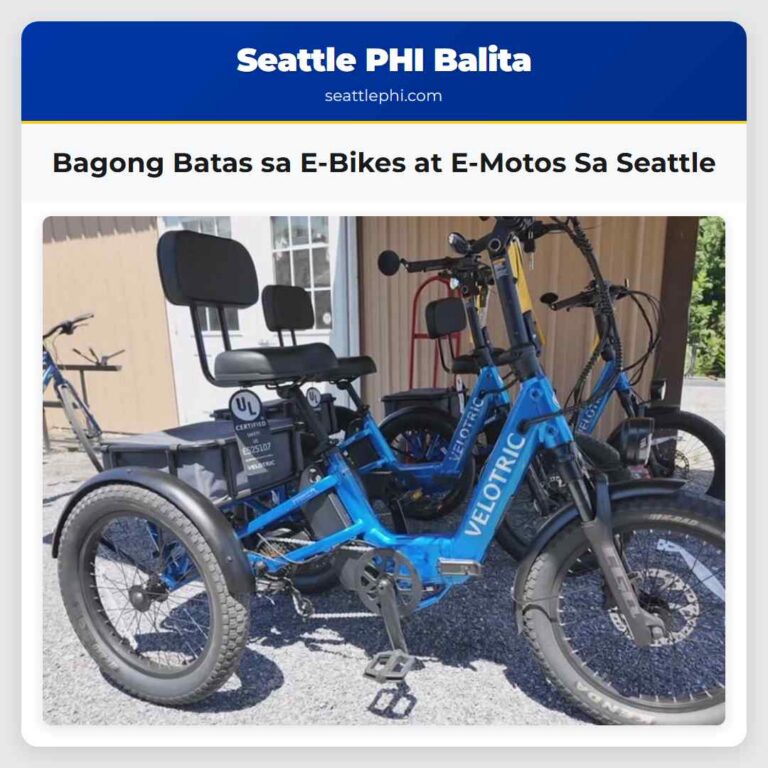 Bagong Batas sa E-Bikes at E-Motos Sa Seattle