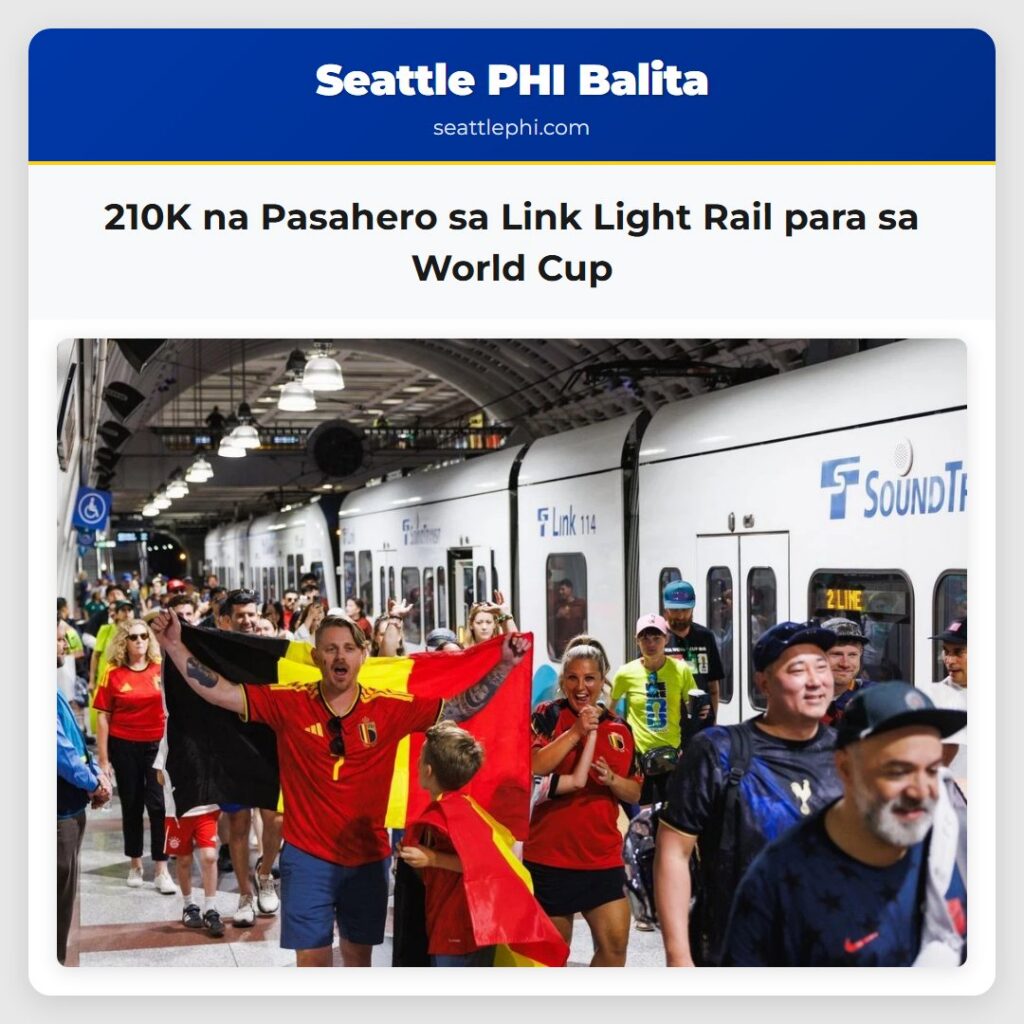 210K na Pasahero sa Link Light Rail para sa World