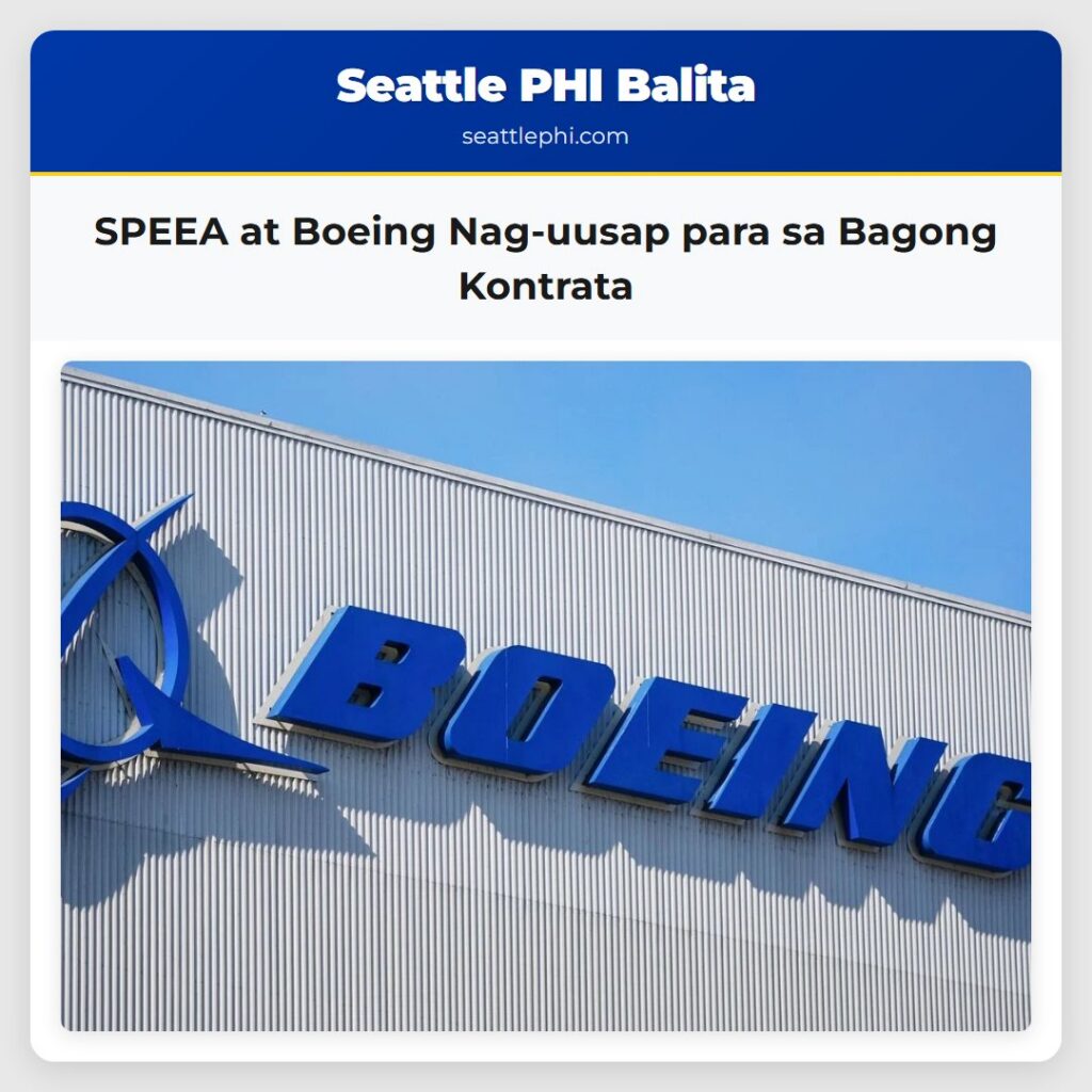 SPEEA at Boeing Nag-uusap para sa Bagong Kontrata