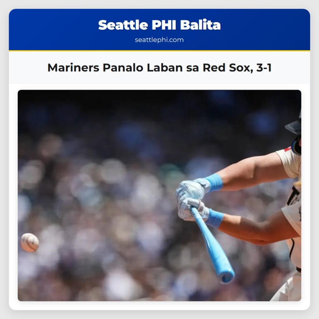 Mariners Panalo Laban sa Red Sox, 3-1