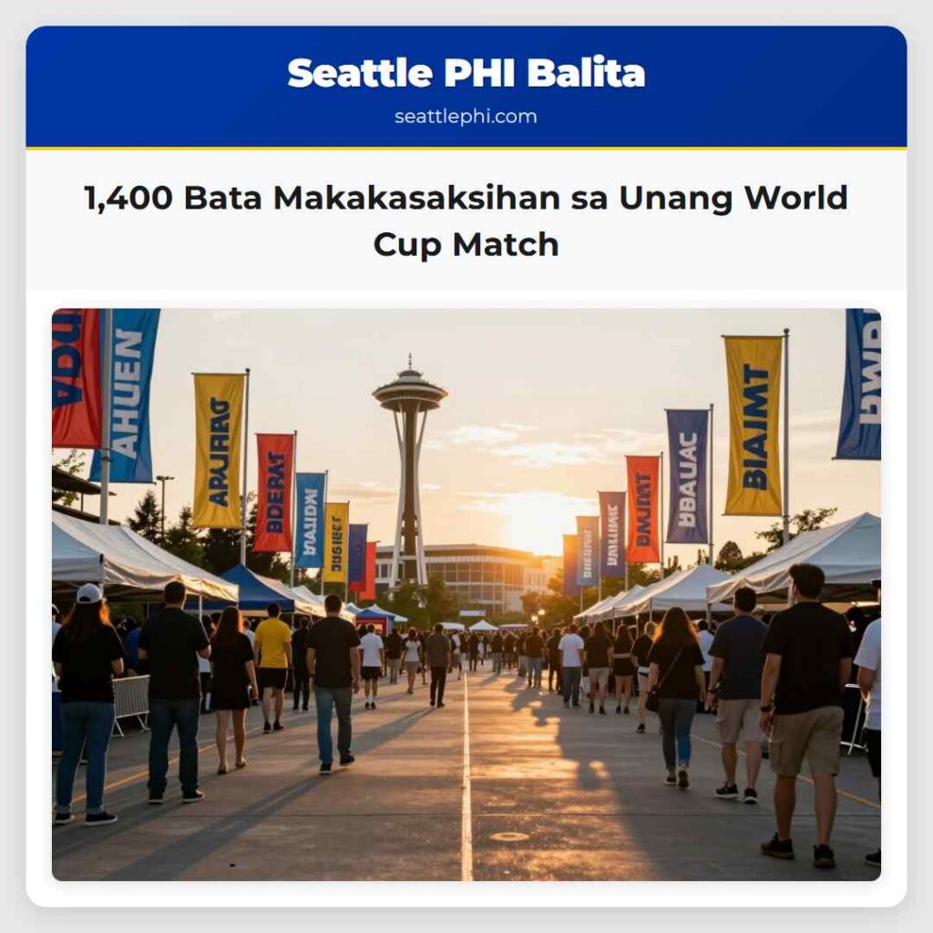 1,400 Bata Makakasaksihan sa Unang World Cup Match