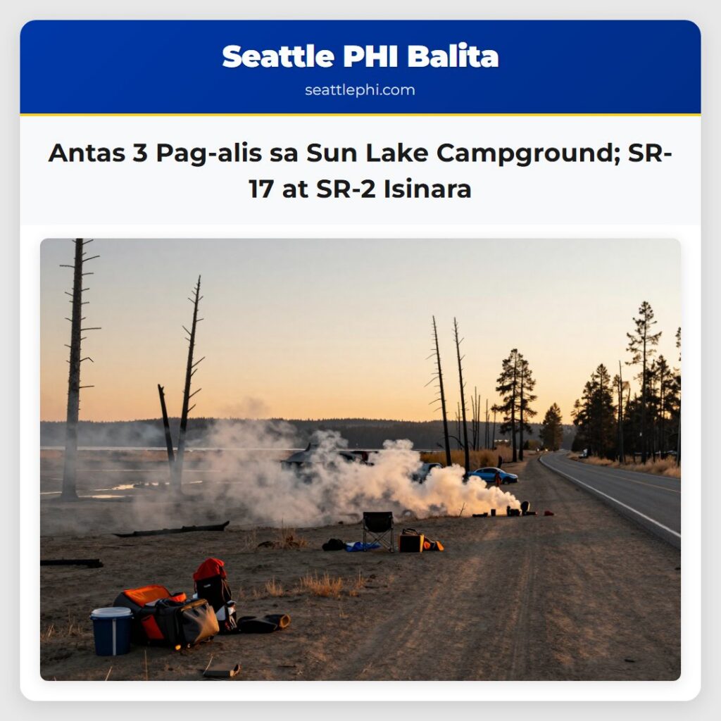 Antas 3 Pag-alis sa Sun Lake Campground; SR-17 at