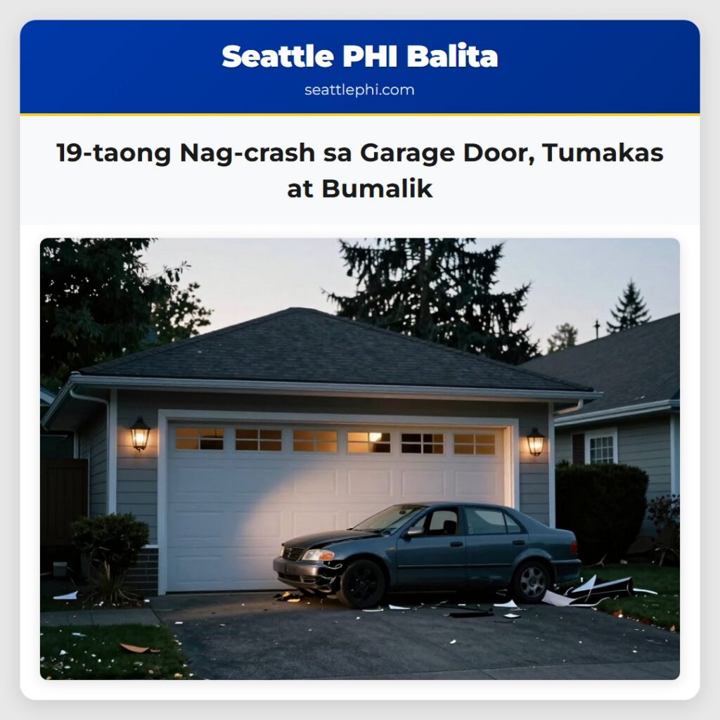 19-taong Nag-crash sa Garage Door, Tumakas at