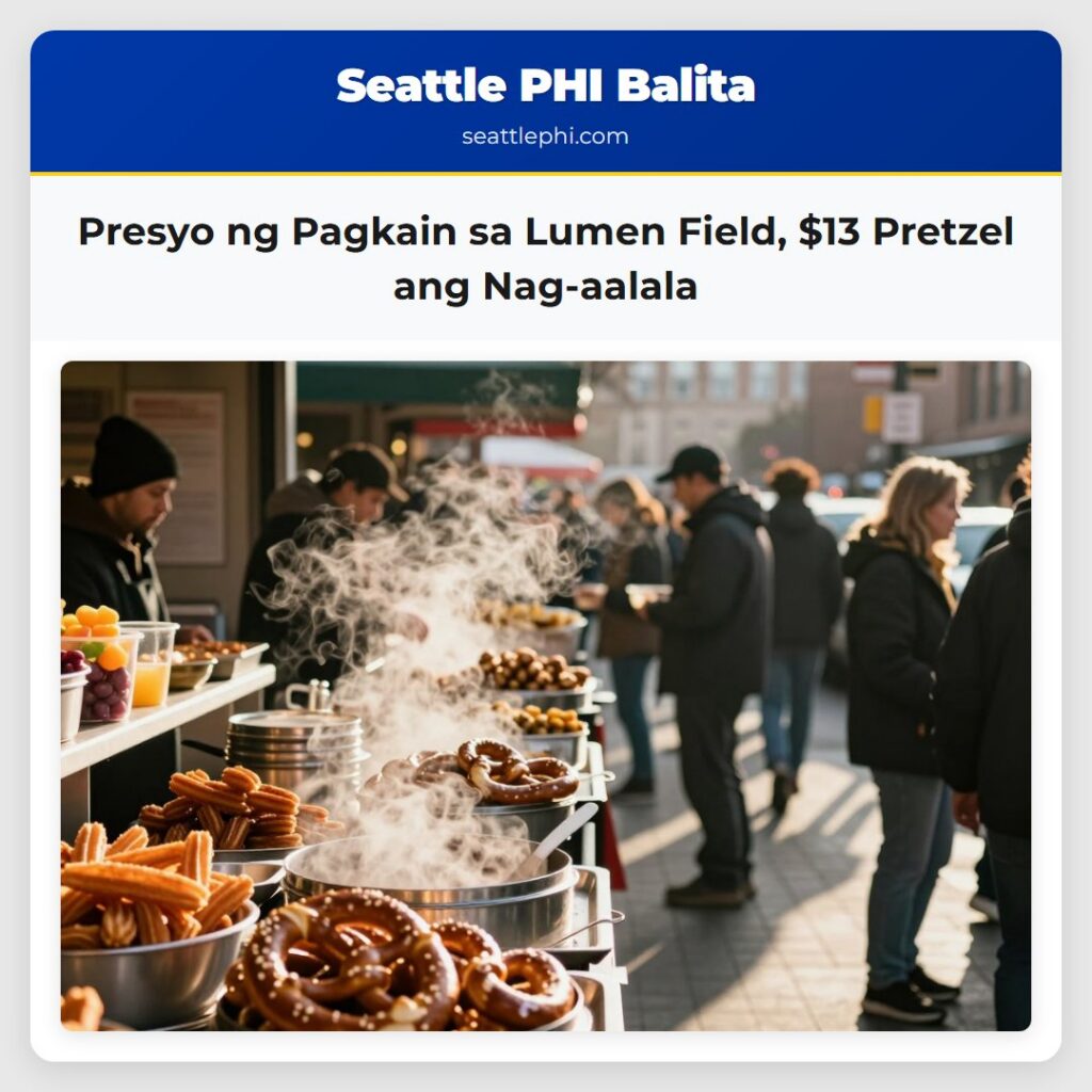 Presyo ng Pagkain sa Lumen Field, $13 Pretzel ang