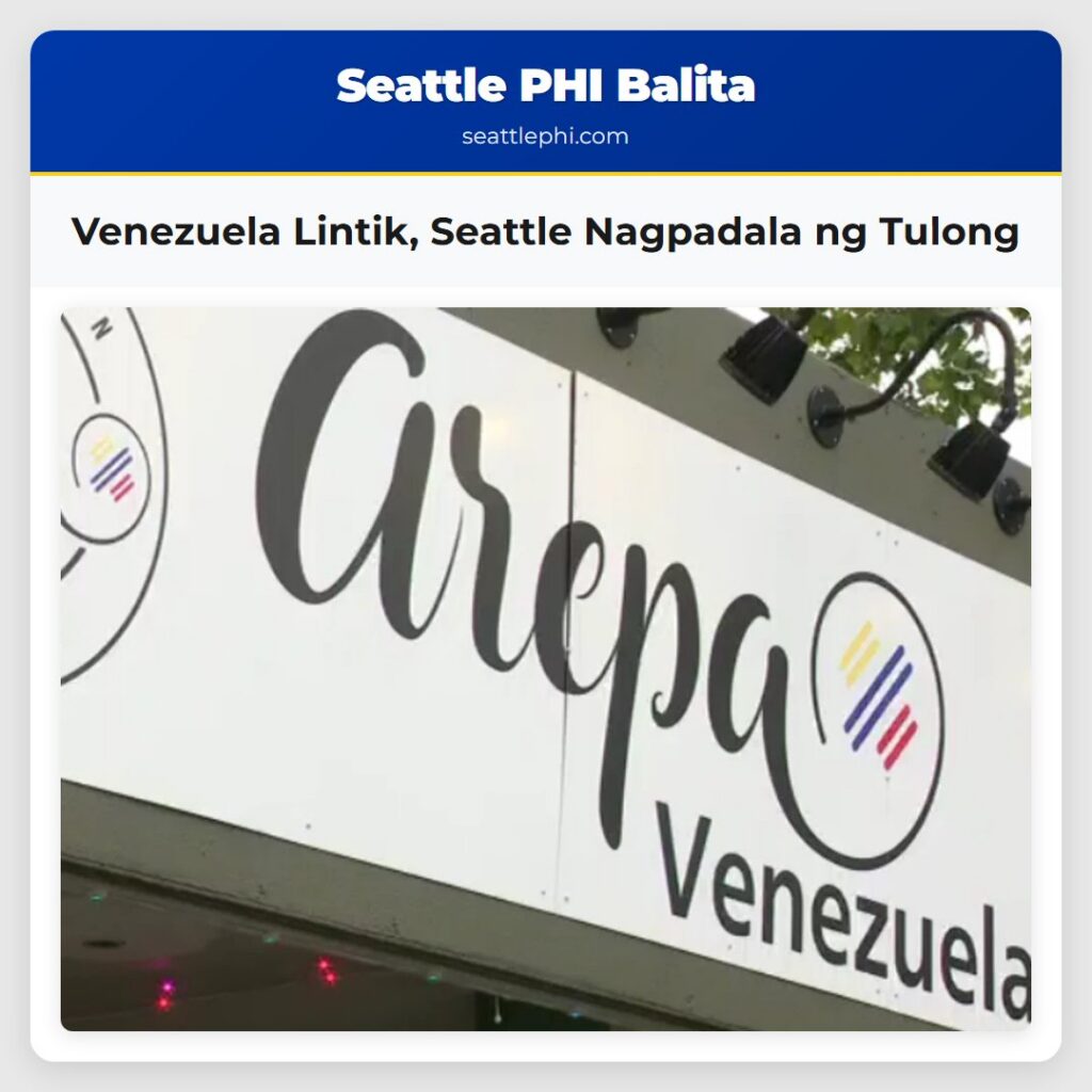 Venezuela Lintik, Seattle Nagpadala ng Tulong