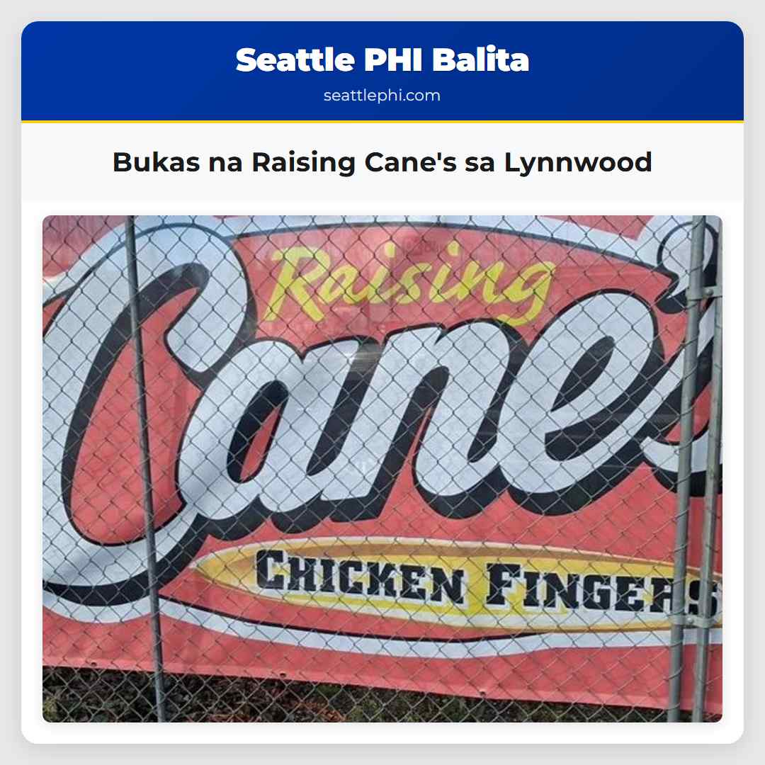 Bukas na Raising Cane's sa Lynnwood