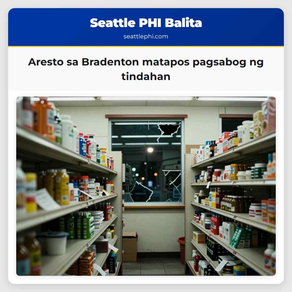 Aresto sa Bradenton matapos pagsabog ng tindahan