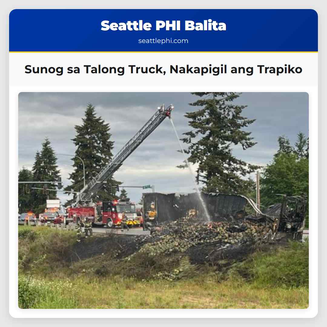 Sunog sa Talong Truck Nakapigil ang Trapiko