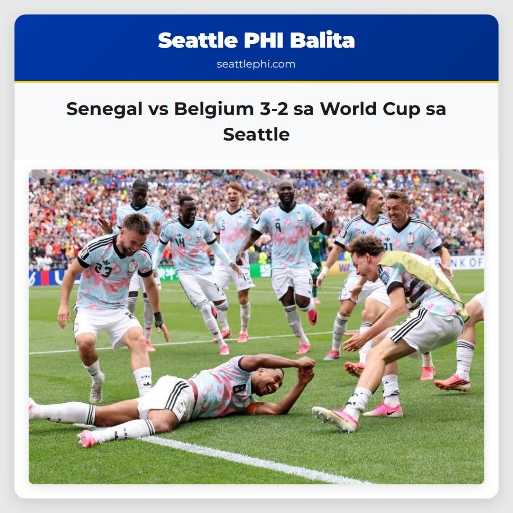 Senegal vs Belgium 3-2 sa World Cup sa Seattle