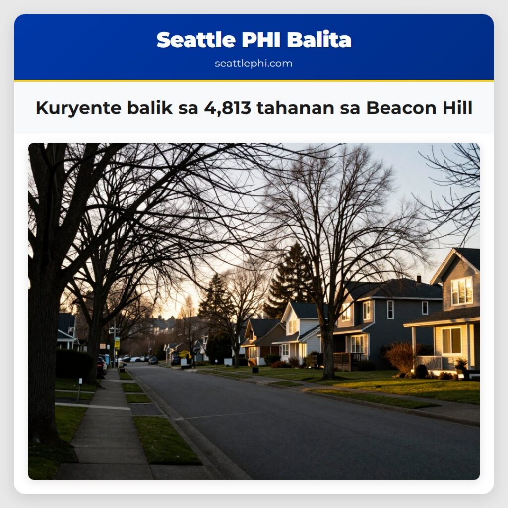 Kuryente balik sa 4,813 tahanan sa Beacon Hill