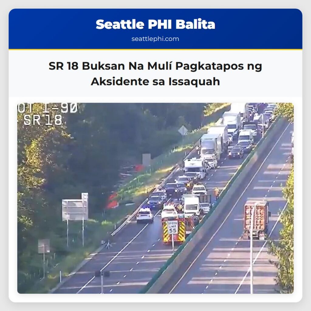 SR 18 Buksan Na Mulí Pagkatapos ng Aksidente sa