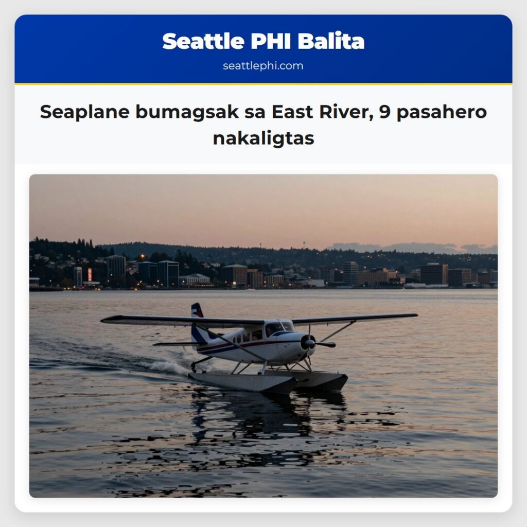 Seaplane bumagsak sa East River, 9 pasahero