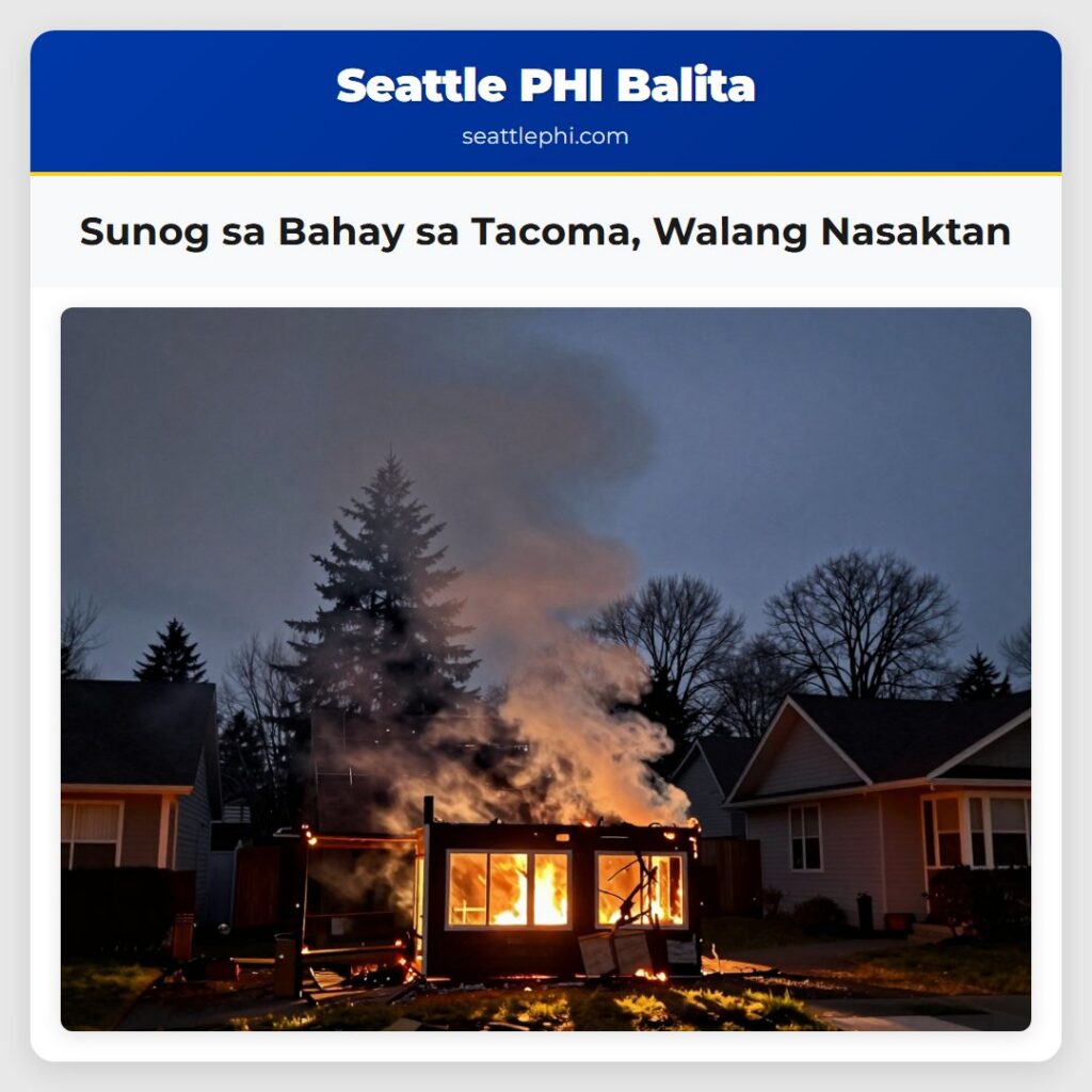 Sunog sa Bahay sa Tacoma, Walang Nasaktan