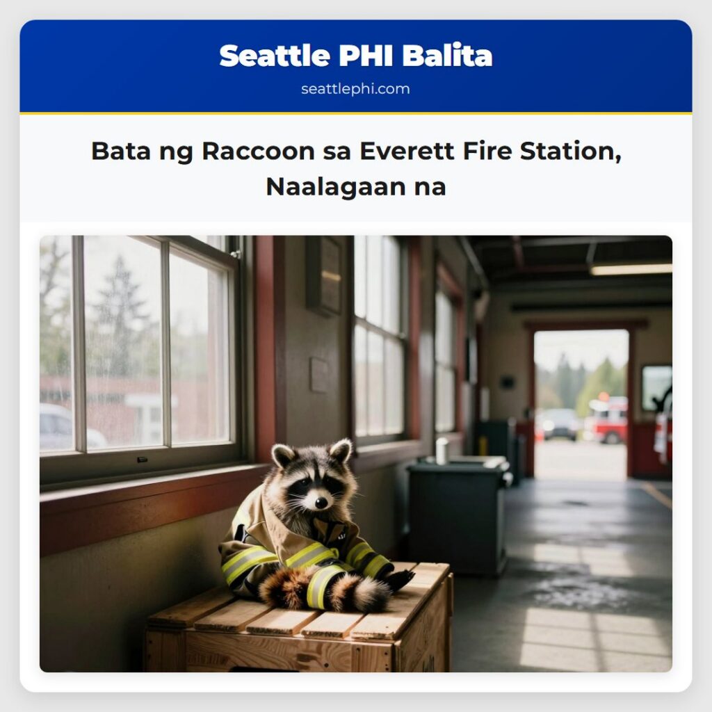 Bata ng Raccoon sa Everett Fire Station,