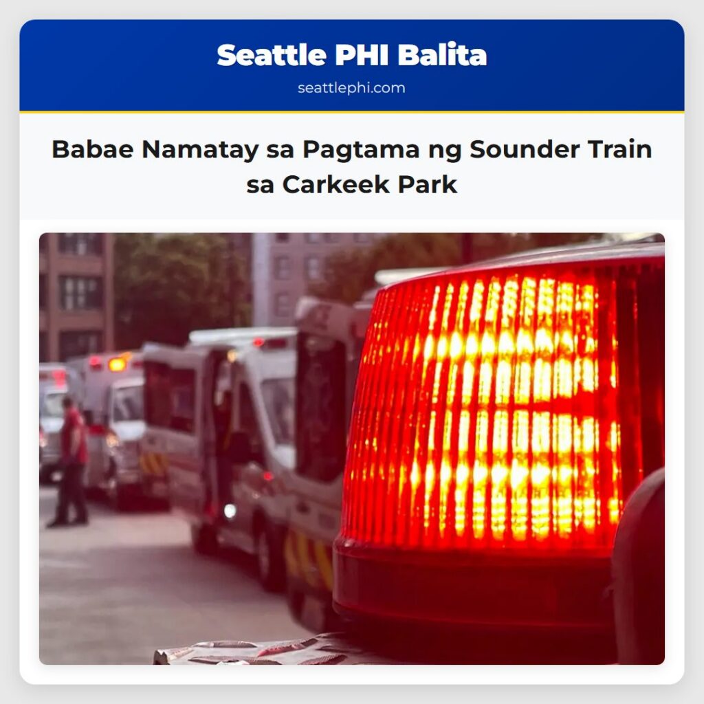Babae Namatay sa Pagtama ng Sounder Train sa