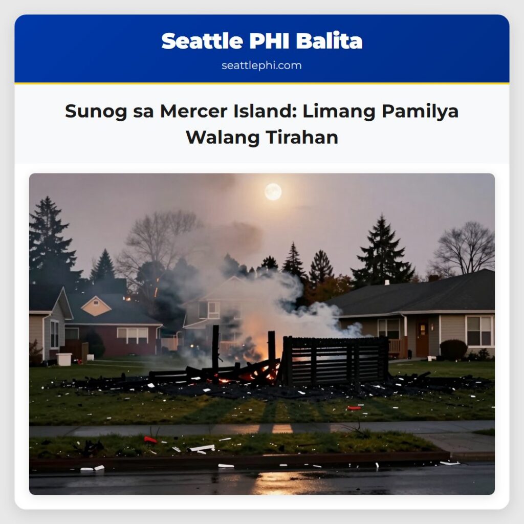 Sunog sa Mercer Island: Limang Pamilya Walang