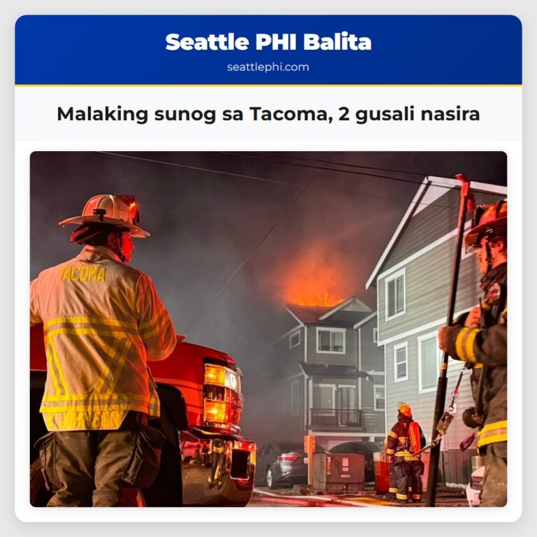 Malaking sunog sa Tacoma 2 gusali nasira