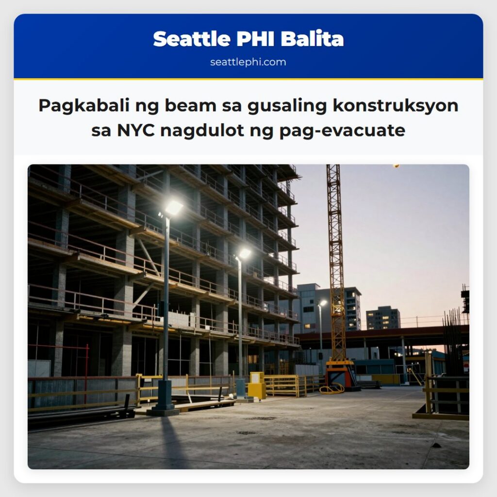 Pagkabali ng beam sa gusaling konstruksyon sa NYC