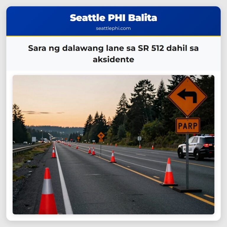 Sara ng dalawang lane sa SR 512 dahil sa aksidente