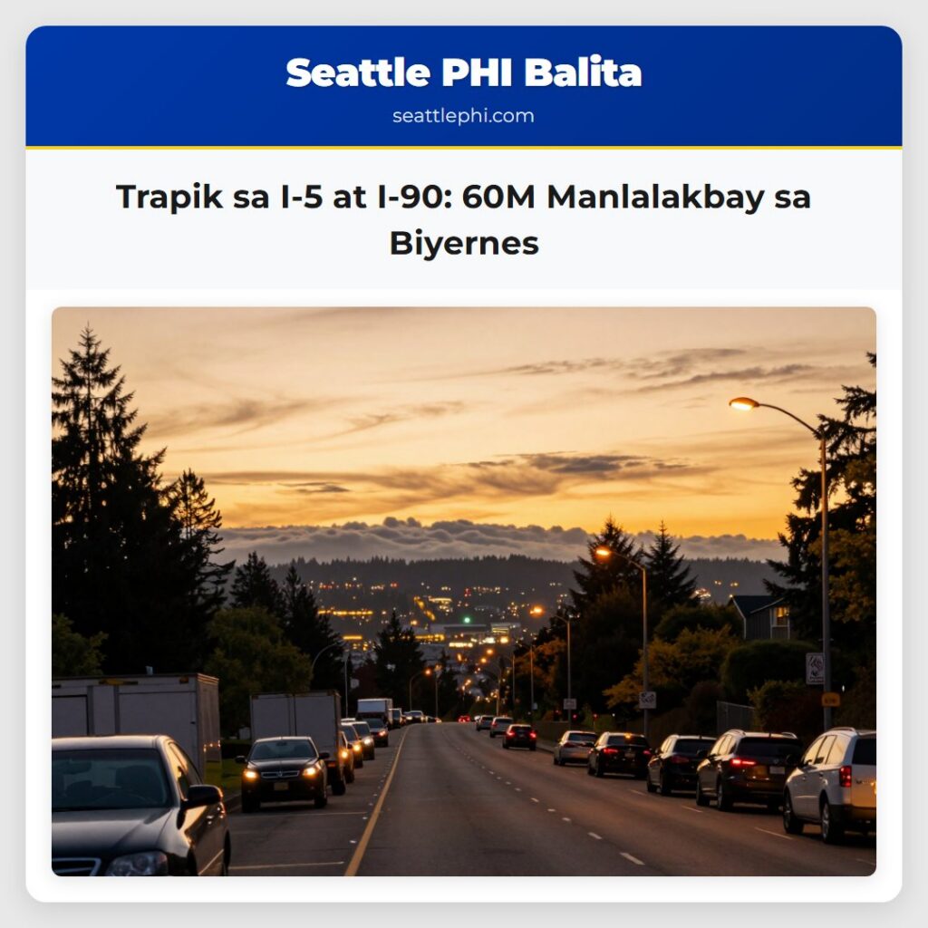 Trapik sa I-5 at I-90: 60M Manlalakbay sa Biyernes