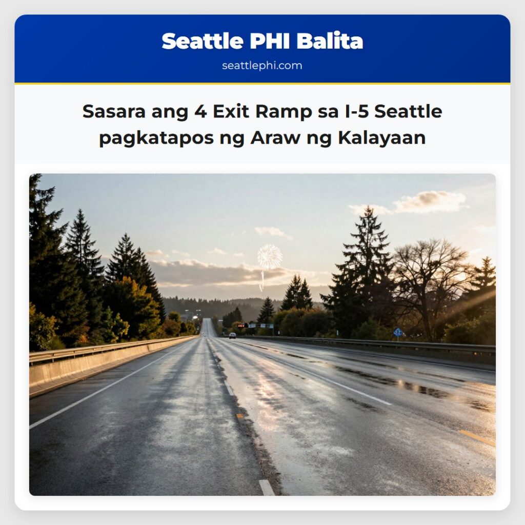 Sasara ang 4 Exit Ramp sa I-5 Seattle pagkatapos